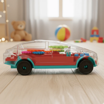Transparent Electric Toy Car with Lights, Music & Universal Gear