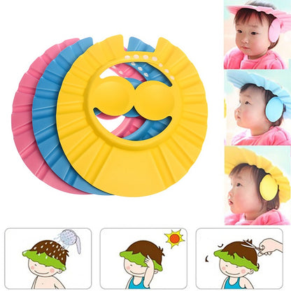 Baby Shower Cap Bathing Cap - Soft Adjustable Visor Hat Safe Shampoo Shower