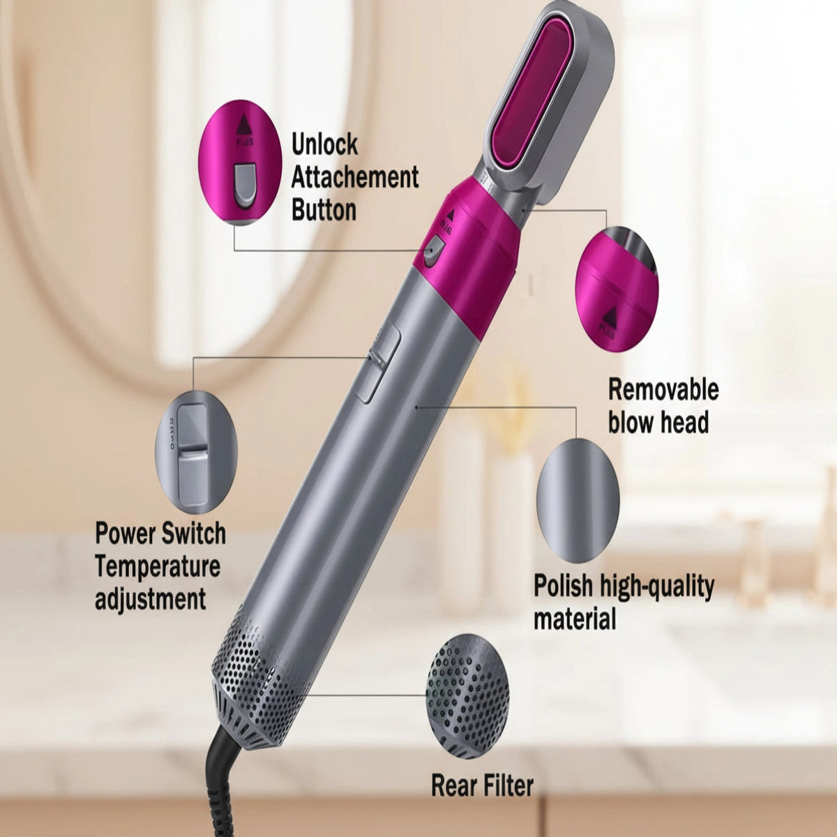 5 in 1 Multifunctional Hair Dryer & Styler set deliverrpk