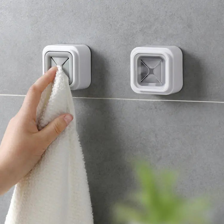 Suction Pad Cloth Towel Holder Push in Clip Towel Hanger Self Adhesive Clip Cloth Holder-Random Color - Deliverrpk