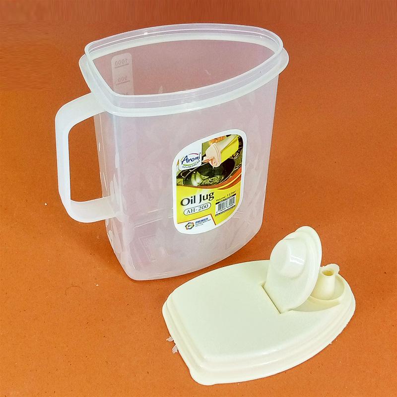 Oil Jug Plastic (1 Liter) Plastic Oil Jug High quality beautiful design, Cooking Essentials - Deliverrpk