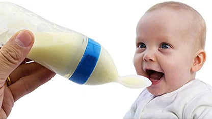 Baby Spoon Feeder - 90ml Silicone Baby Feeding Bottle With Spoon Newborn Infant Squeeze Spoon Toddler Food Supplement Rice Cereal Bottle Milk Feeder Deliverrpk