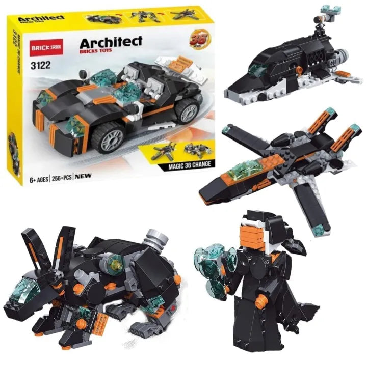 Architect 36-in-1 Building Blocks Set for Kids (256+ Pieces)