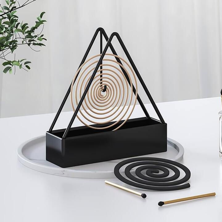 Creative Iron Mosquito Coil Holder Stable Triangular Fireproof Hanging Mosquito Coil Tray Home Supplies - Deliverrpk