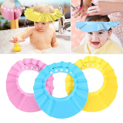 Baby Shower Cap Adjustable Hair Wash Hat for kids Infant Ear Protection Safe Children Kids Shampoo Shield Bath Head Cover Deliverrpk