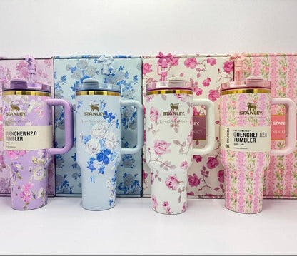 Flower Design Stanley Stainless Steel Water Tumbler 1200 ml