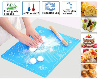 Non-Stick Silicone Baking Mat With Measurements Heat Resistant Cookie Sheet Oven Liner (Multi color) 40x50 cm Deliverrpk