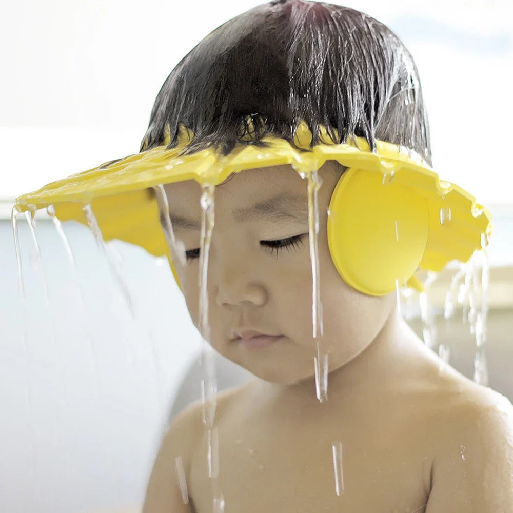 Baby Shower Cap Bathing Cap - Soft Adjustable Visor Hat Safe Shampoo Shower