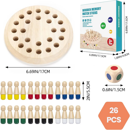 Wooden Memory Chess Matching Game (2025-42)