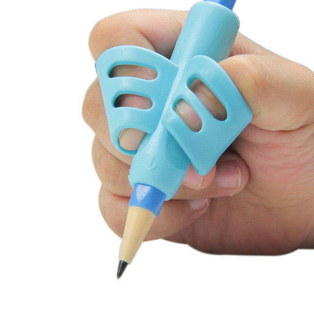 Children Pencil Holder Tools Silicone Two Finger Ergonomic Posture Correction Tools Pencil Grip Writing Aid Grip Correction School Supplies - Deliverrpk