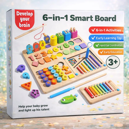 6-in-1 Montessori Wooden Smart Board - Deliverrpk.