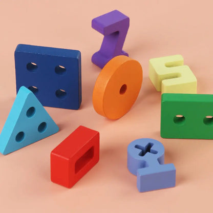 Wooden Number Board for Kids Counting Sorting Stacking Montessori Learning Toy