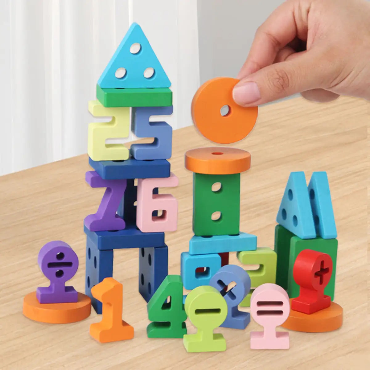 Wooden Number Board for Kids Counting Sorting Stacking Montessori Learning Toy