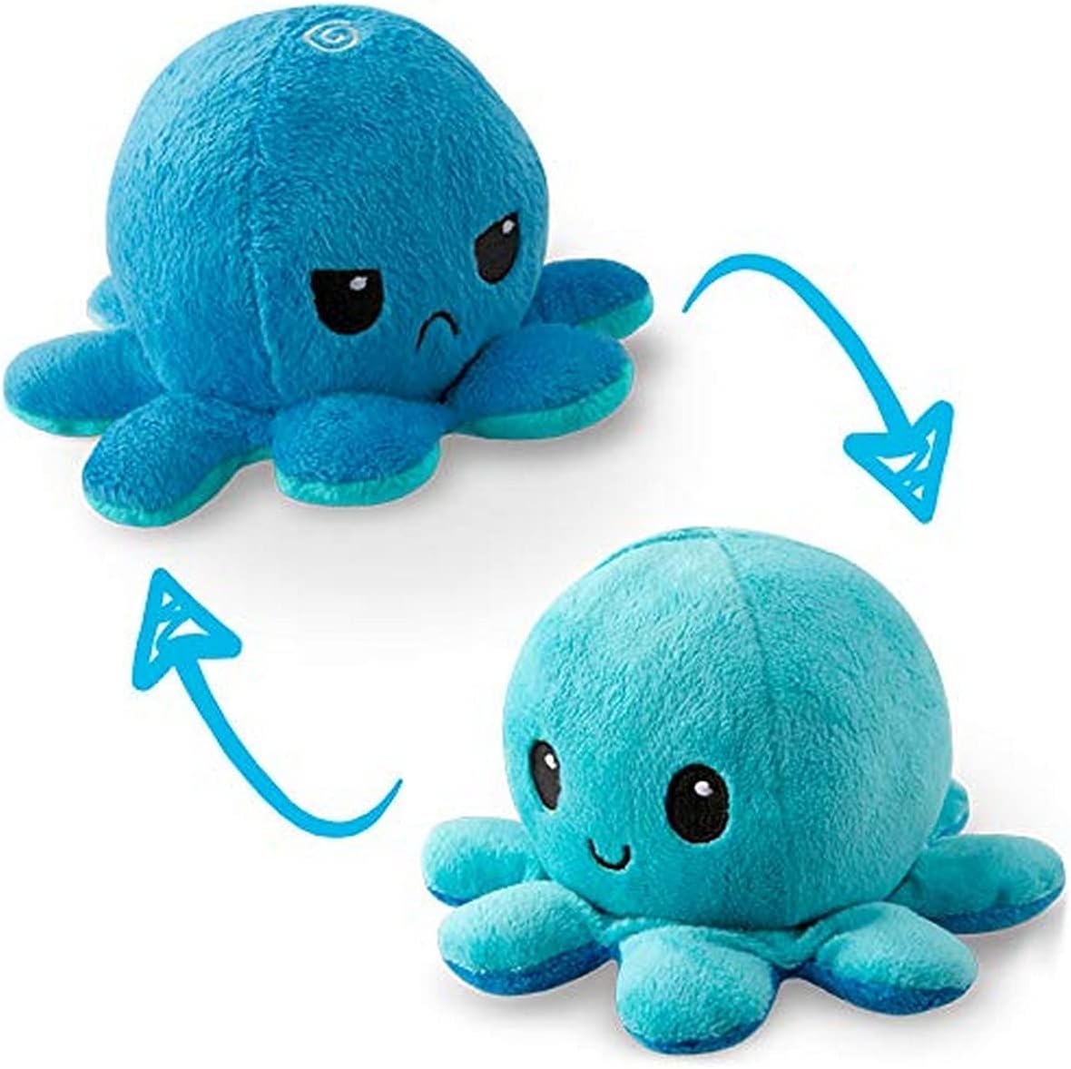 Reversible Octopus Plush, Adorable, Soft Cotton Soft, Double Sided Gift for Kids, Emotional Flap - Deliverrpk