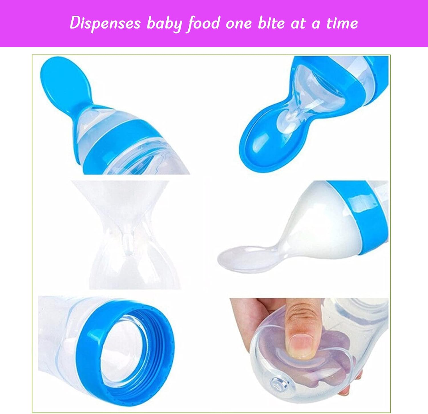 Baby Spoon Feeder - 90ml Silicone Baby Feeding Bottle With Spoon Newborn Infant Squeeze Spoon Toddler Food Supplement Rice Cereal Bottle Milk Feeder Deliverrpk