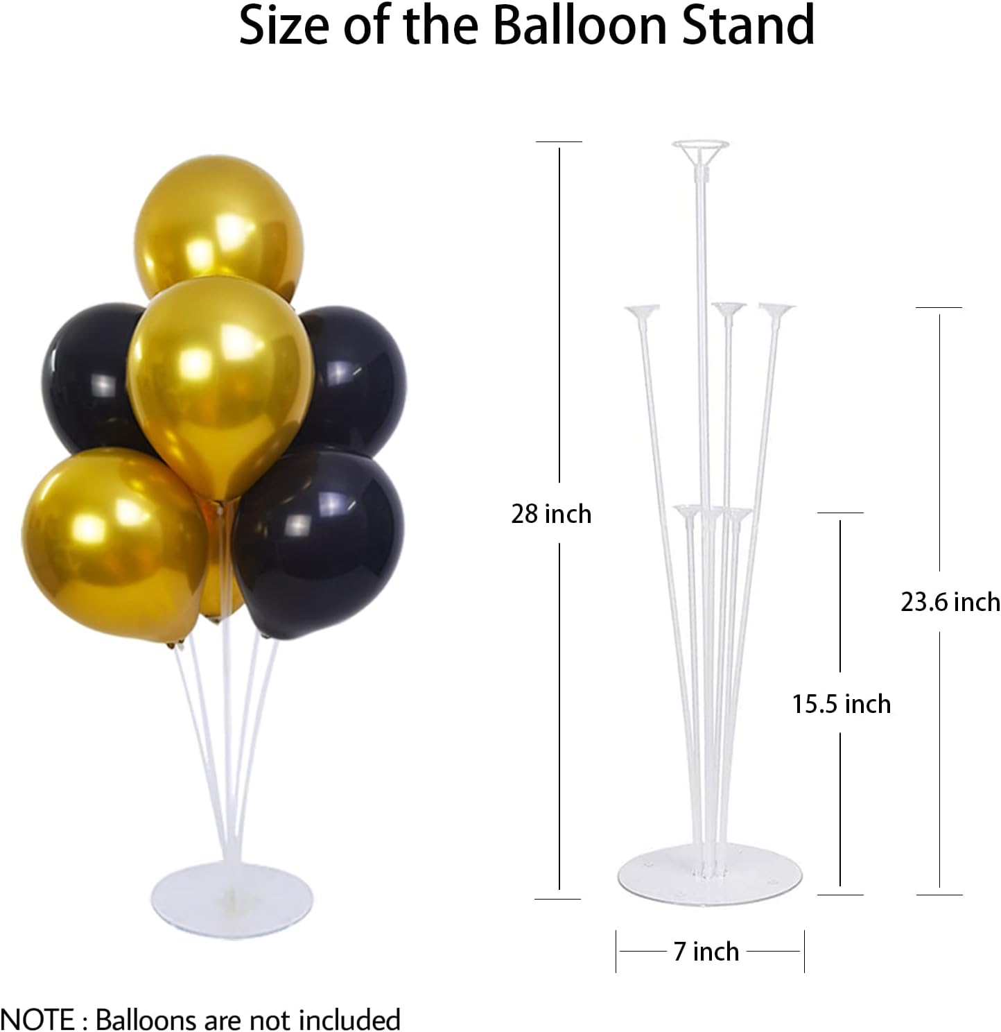 7 Tubes Balloons Holder Column Stand Balloon Stand Kit,Reusable Clear Balloon Holder Deliverrpk