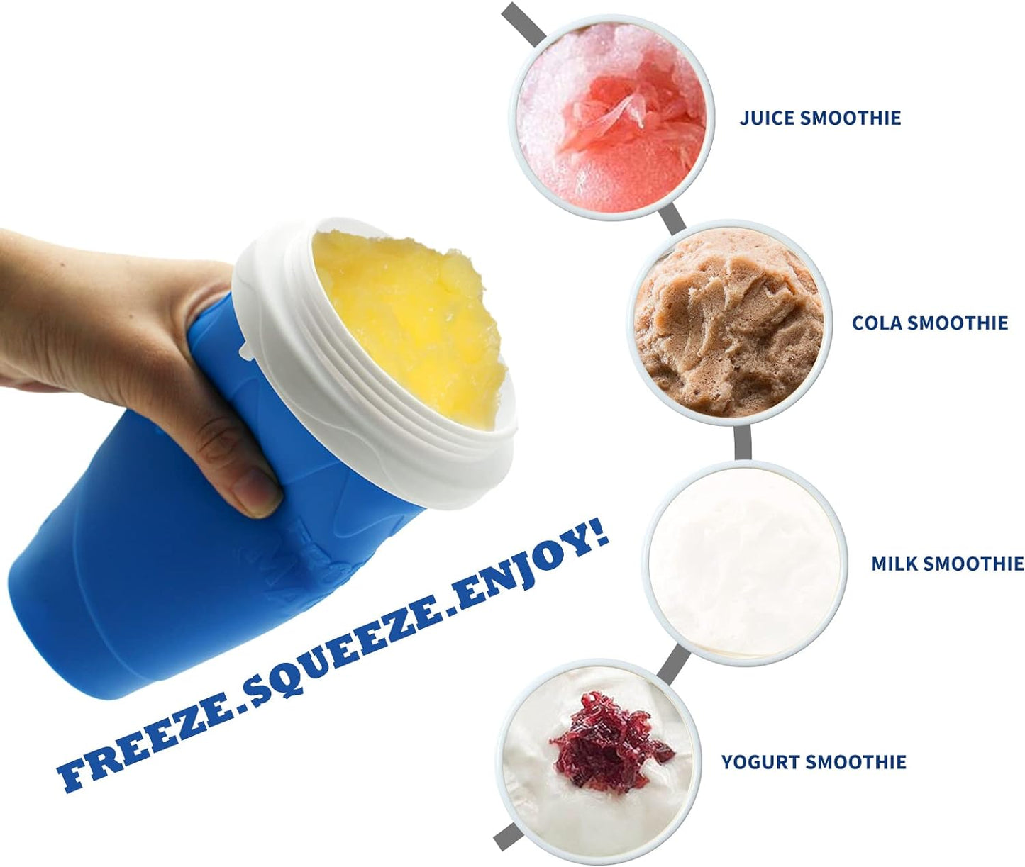 Smoothies Cup Eco-friendly Double Layer Silicone Slushy Ice Cream Maker for Home - Deliverrpk
