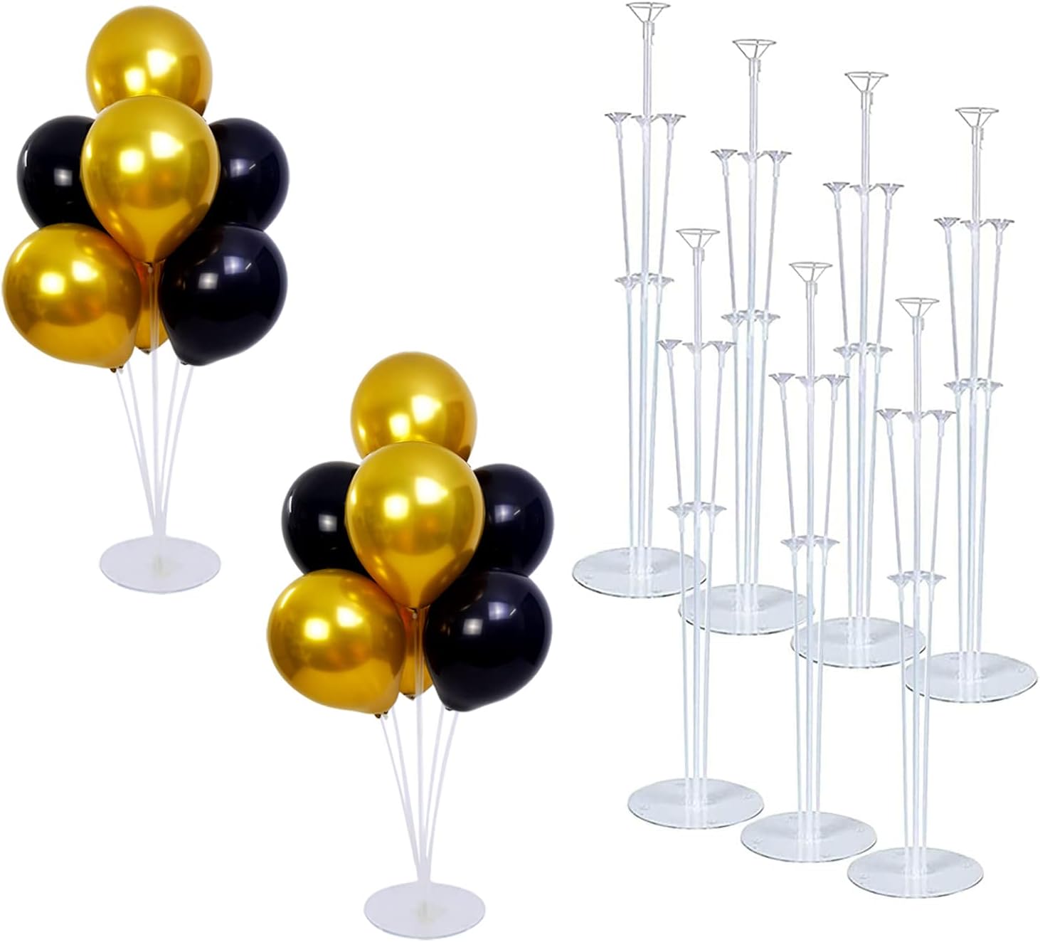 7 Tubes Balloons Holder Column Stand Balloon Stand Kit,Reusable Clear Balloon Holder Deliverrpk