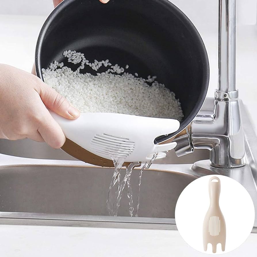 Multifunction Rice Washing Spoon Bean Washer Cleaning Drain Filter Kitchen Tool - Deliverrpk