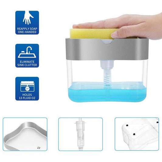 Combo Deal Liquid Soap Pump Dispenser 2-in-1, Soap Pump, Sponge Caddy, Kitchen with Multifunction Collapsible Cutting Board Dish Tub, Drain Basket Vegetable Basin,3 in 1 Sink Folding Cutting Board - Deliverrpk