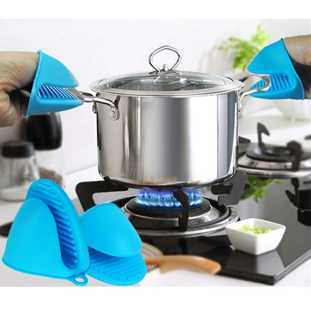 1pc Silicone Heat Resistant Pot Holder Oven Mitt Mini Anti Skid Insulation Cooking Pinch Grip Bowl Clips Kitchen Gloves Tools - Deliverrpk