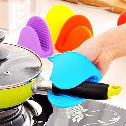 1pc Silicone Heat Resistant Pot Holder Oven Mitt Mini Anti Skid Insulation Cooking Pinch Grip Bowl Clips Kitchen Gloves Tools - Deliverrpk