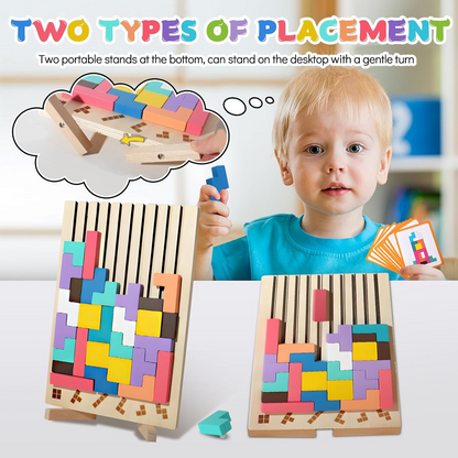 Wooden Educational & Colorful Geometric Versatile Blocks
