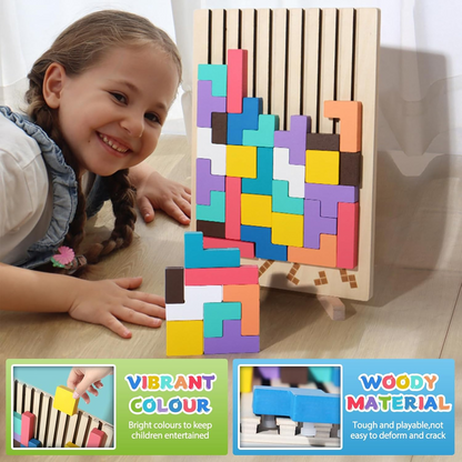 Wooden Educational & Colorful Geometric Versatile Blocks