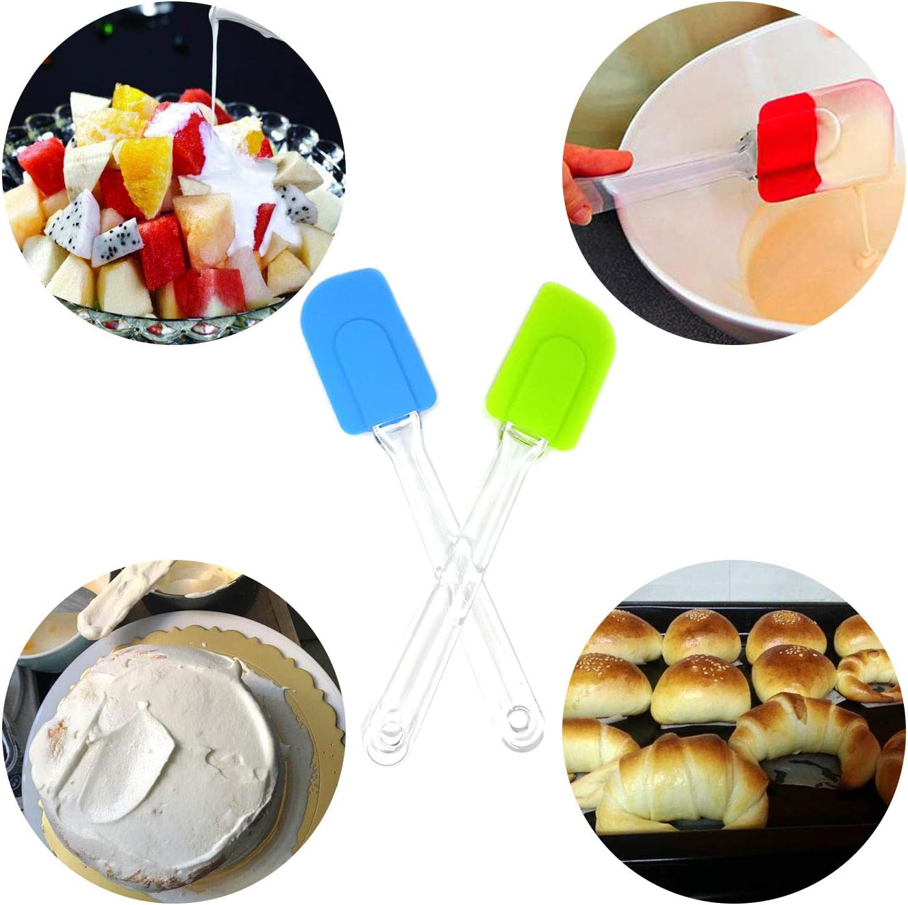 2 Silicone Spatula For Non Stick Pan (Multicolour) - Deliverrpk