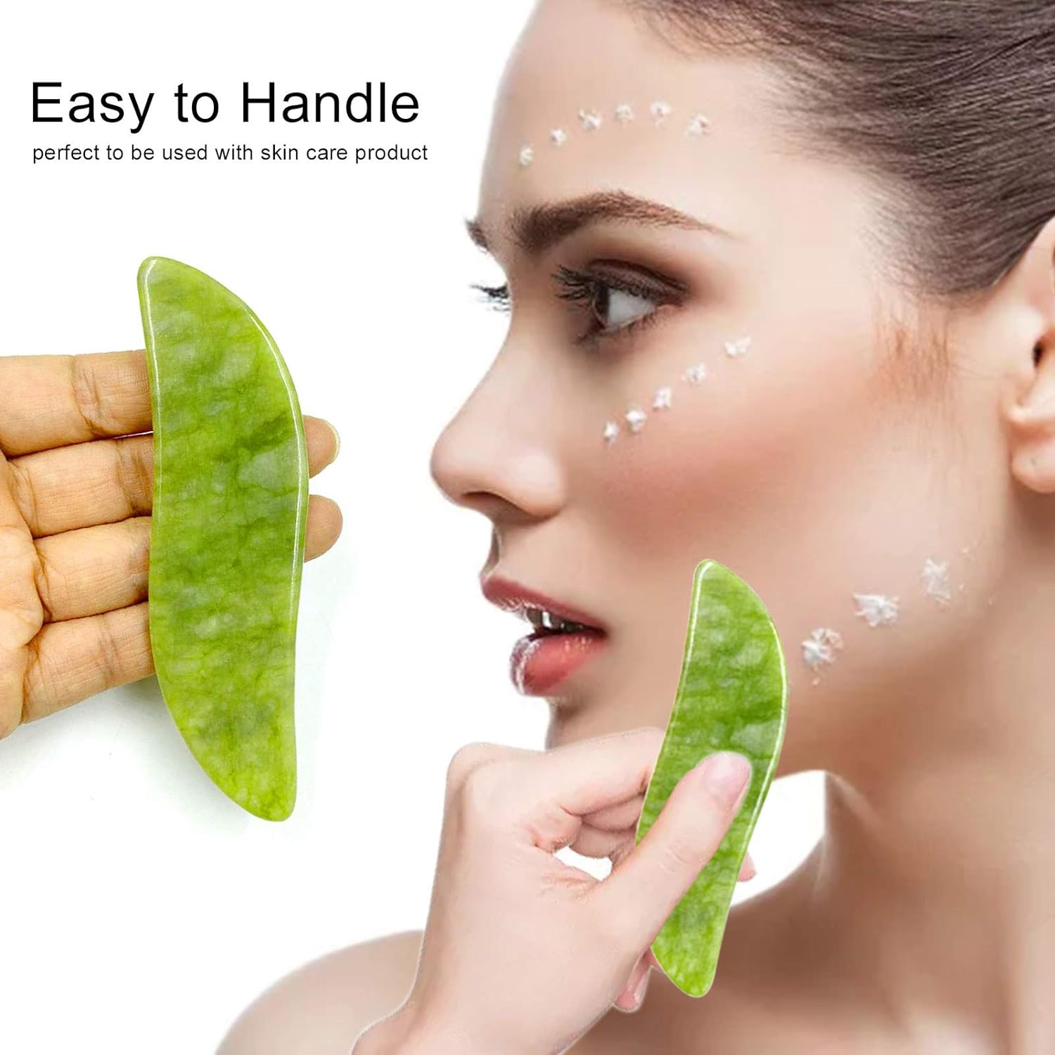 Anti-Aging Natural Stone Jade Gua Sha Heart Shape Scrapper for Face Massage Slimming Facial Relaxation and Face Lift Deliverrpk