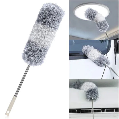 Microfiber Feather Duster Extendable Cobweb Duster with 100 inches Extra Long Pole, Bendable Head & Scratch-Resistant Hat for Cleaning Ceiling Fan, High Ceiling, Blinds, Furniture & Cars - Deliverrpk