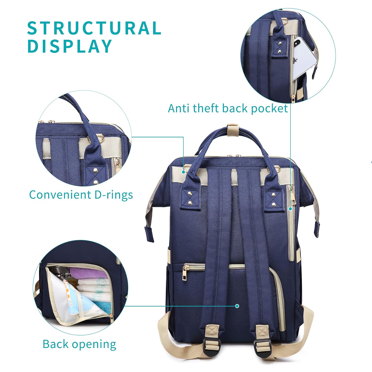 Multifunctional Maternity Nappy Diapers Bag Deliverrpk