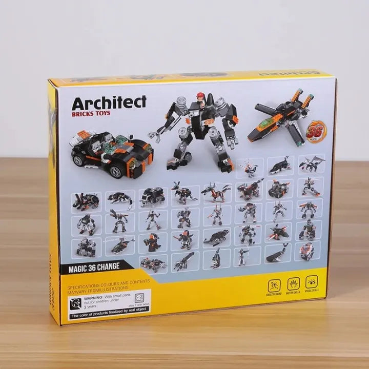 Architect 36-in-1 Building Blocks Set for Kids (256+ Pieces)