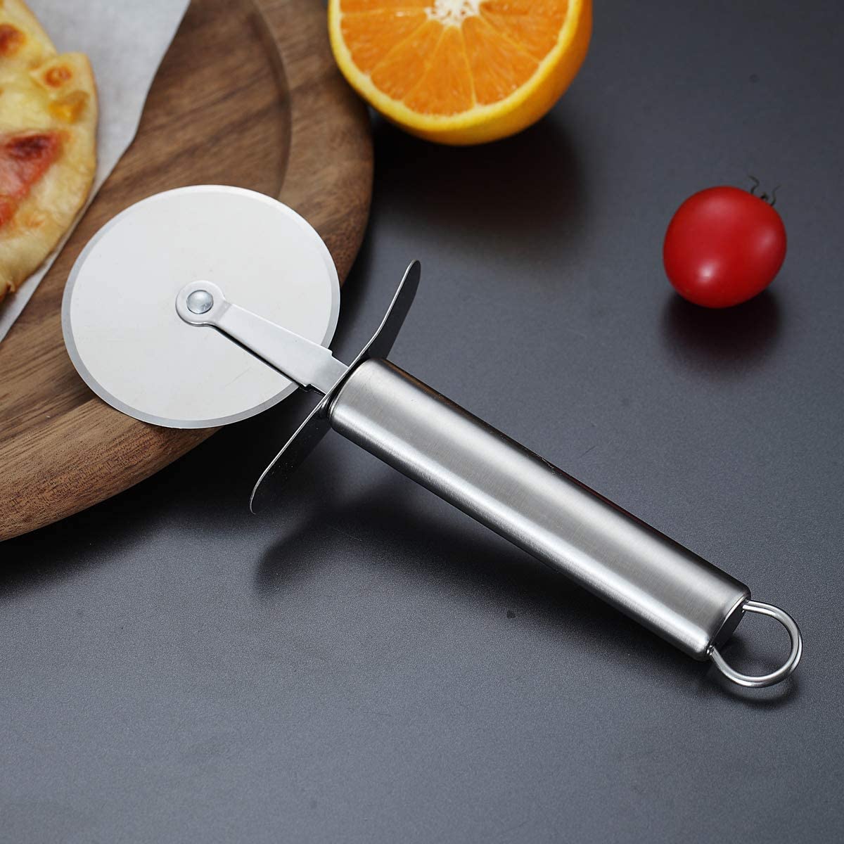 Pizza Cutter Wheel, Stainless Steel, Sharp blade, Silver and Multicolor - Deliverrpk