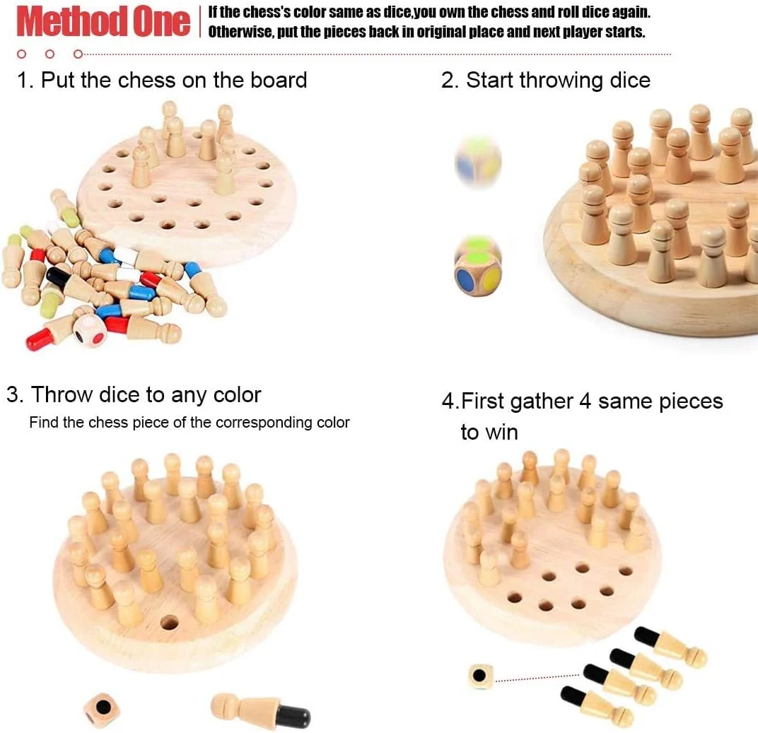 Wooden Memory Chess Matching Game (2025-42)