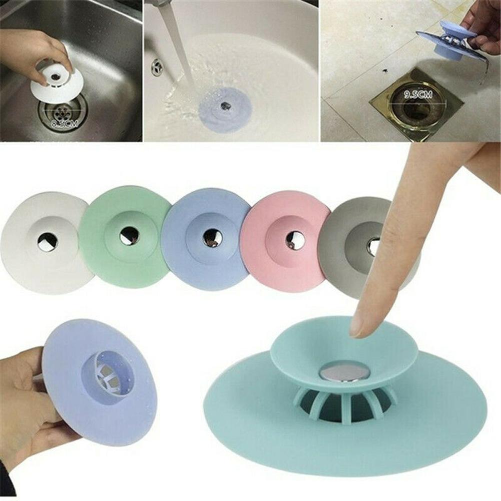 Silicone Hair Sink Flex Strainers Drainer Kitchen Bathroom Anti-Clogging Filter Sundry Catchers Floor Drain Cover Tool Accessory Basin Stopper - Deliverrpk