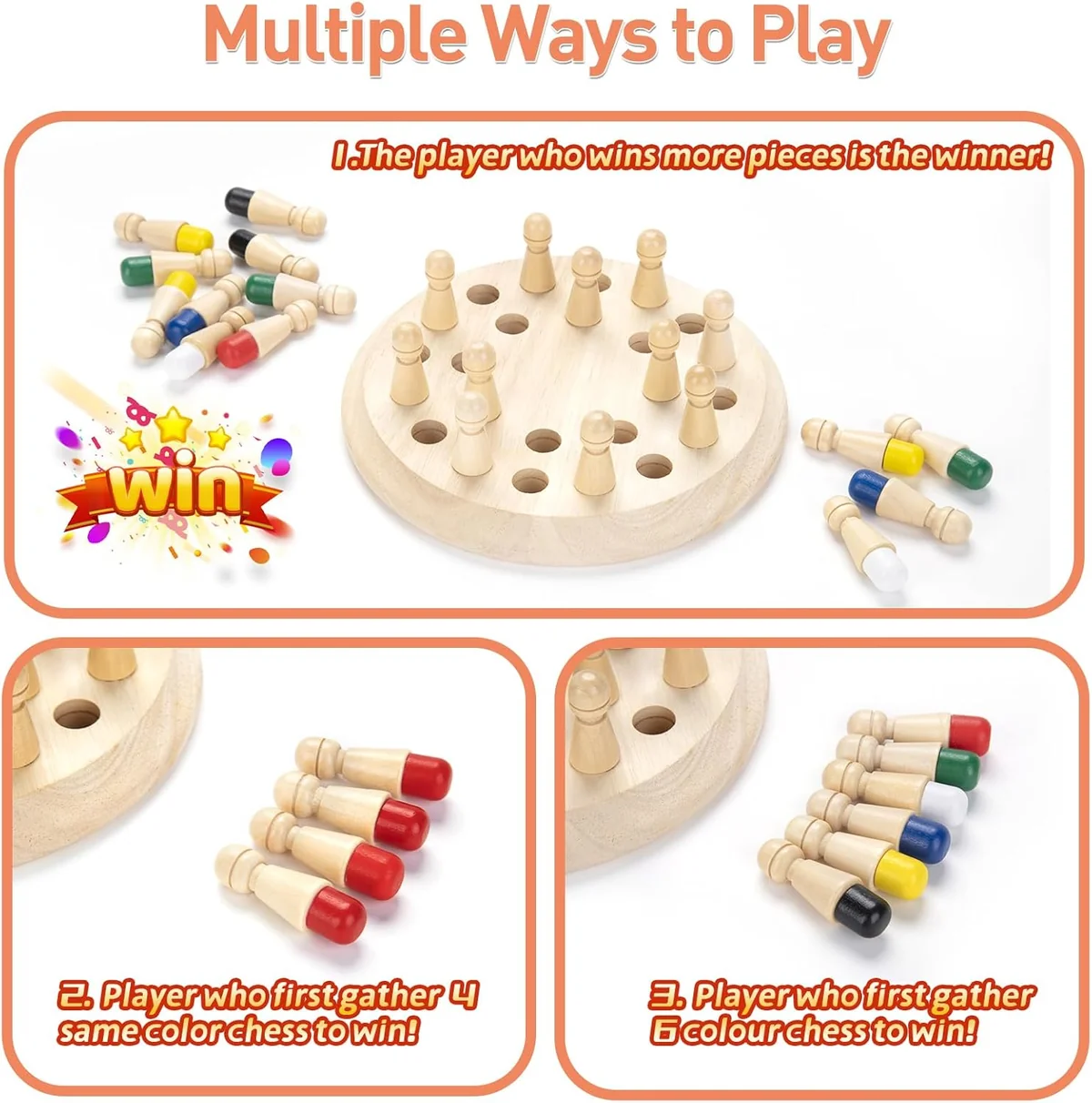 Wooden Memory Chess Matching Game (2025-42)