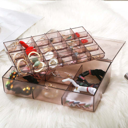 24 Grid Transparent Acrylic Jewelry Box organizer.