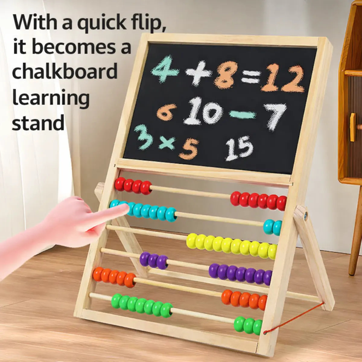 Math Abacus and Double-Sided Multi-Purpose Drawing Board for Kids