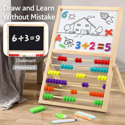 Math Abacus and Double-Sided Multi-Purpose Drawing Board for Kids