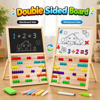 Math Abacus and Double-Sided Multi-Purpose Drawing Board for Kids