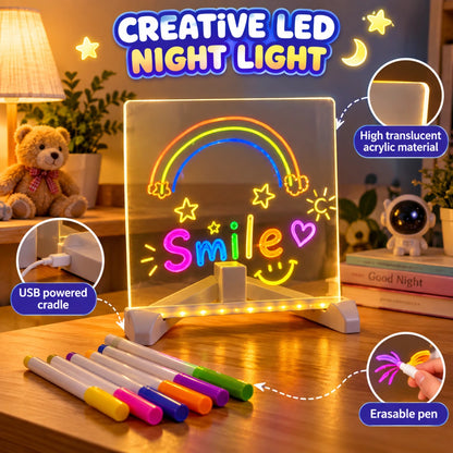 Acrylic LED Board With Colorful Night Light 7 Neon Pens - Deliverrpk