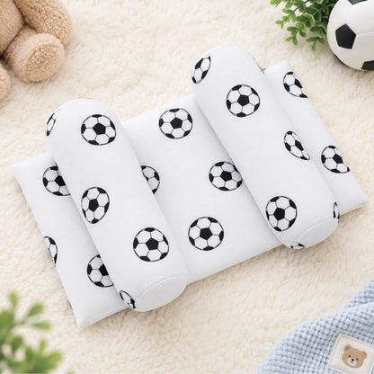 Adjustable baby head shaping soft pillow with cushioned side supports