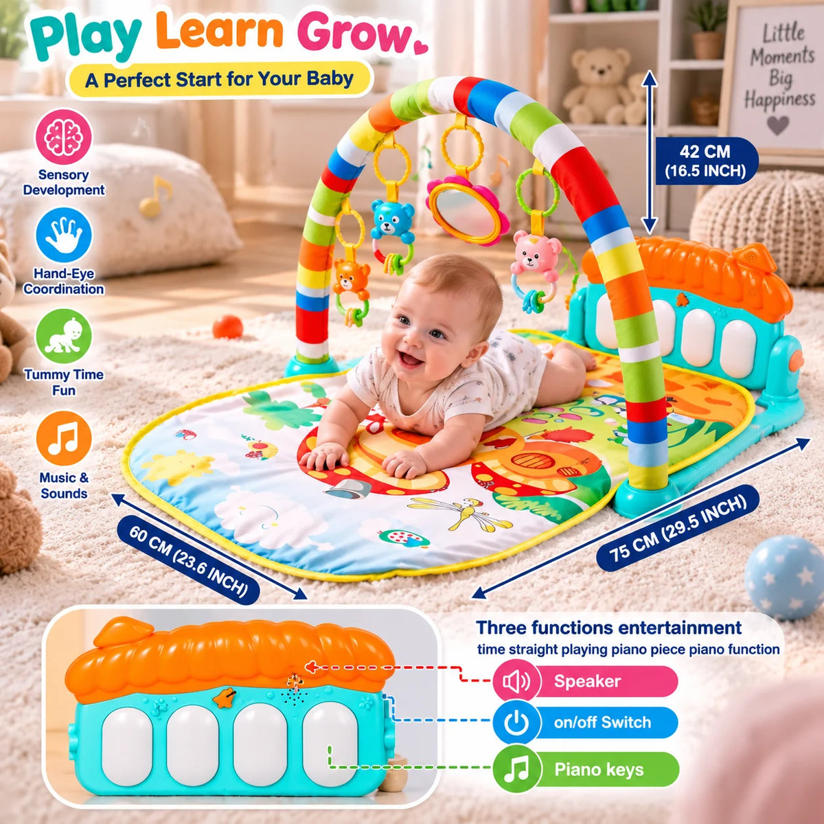 Baby Piano Play Gym Mat-Deliverrpk