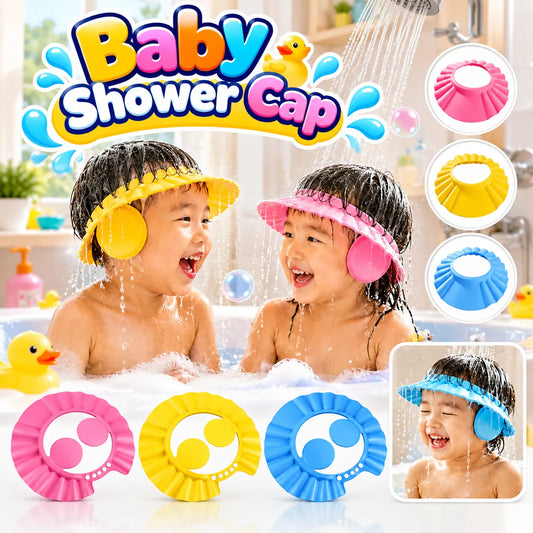 Baby Shower Cap Bathing Cap - Soft Adjustable Visor Hat Safe Shampoo Shower For Kids