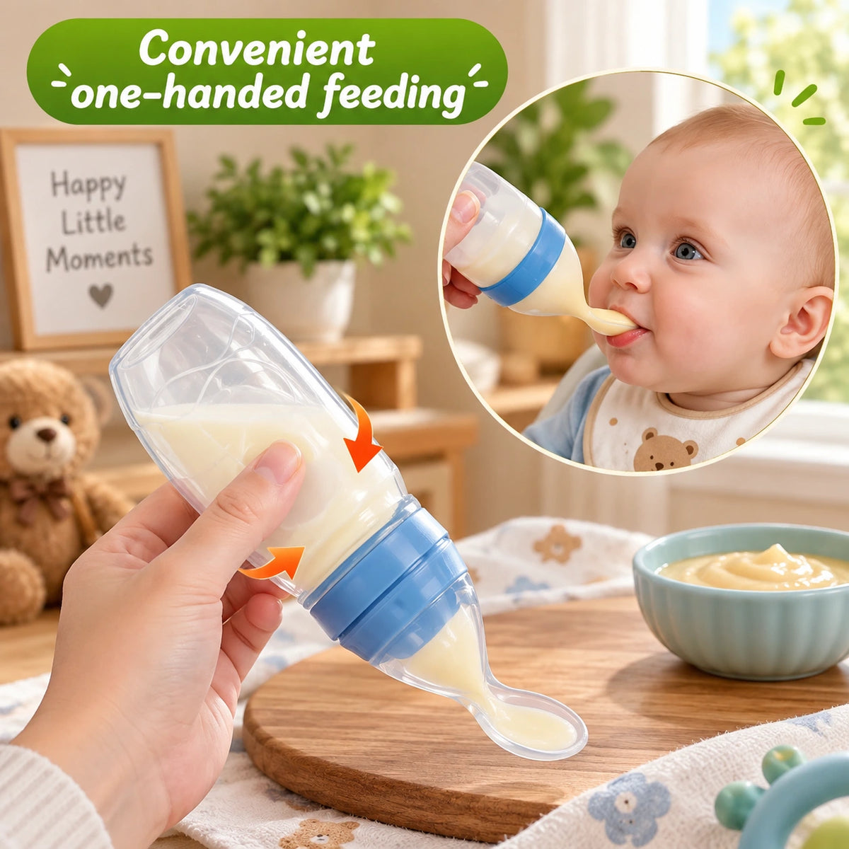 Baby Spoon Feeder 90ml Silicone Feeding Bottle for Baby Feeding