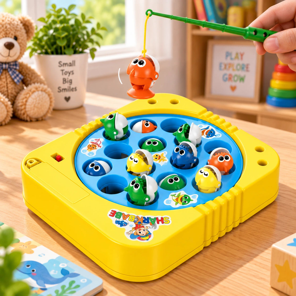 Battery Operated Rotating Fishing Game Toy for Kids & Toddlers 