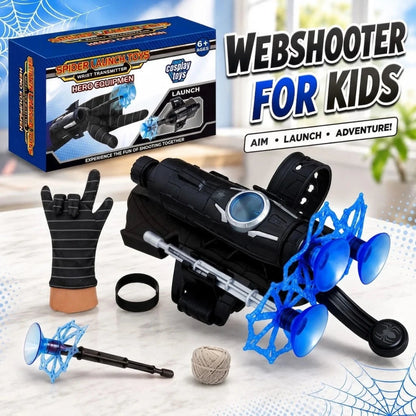Black Spiderman Web Shooter Toy with Glove and Accessories