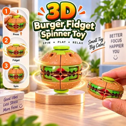 Burger 3D Printed Press Fidget Spinner Ball 