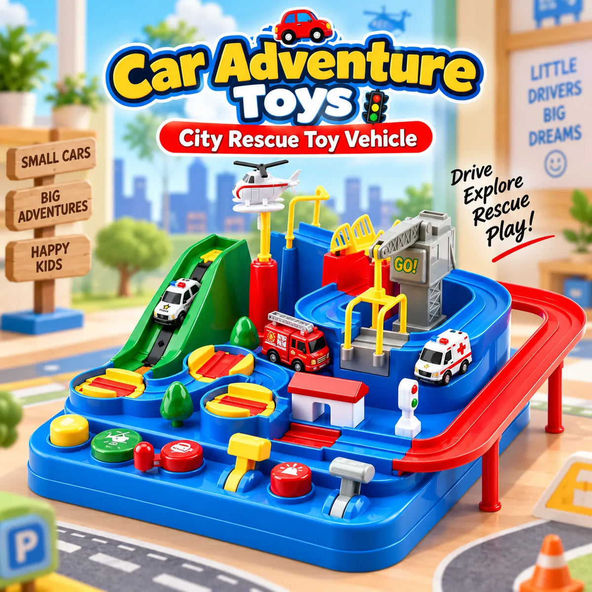 Car Adventure Toys,City Rescue Toy Vehicle~deliverrpk